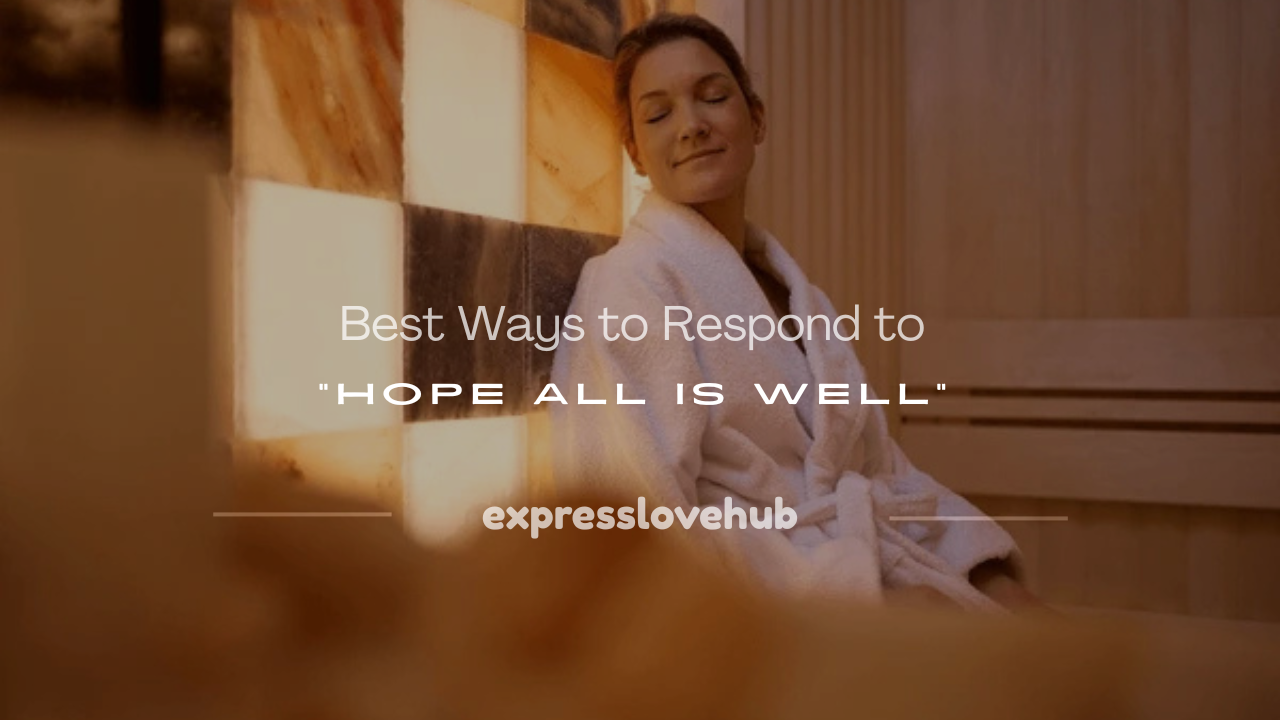 how to respond to hope all is well