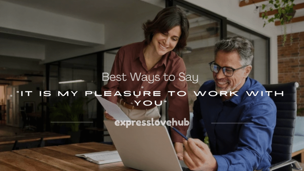 it is my pleasure to work with you